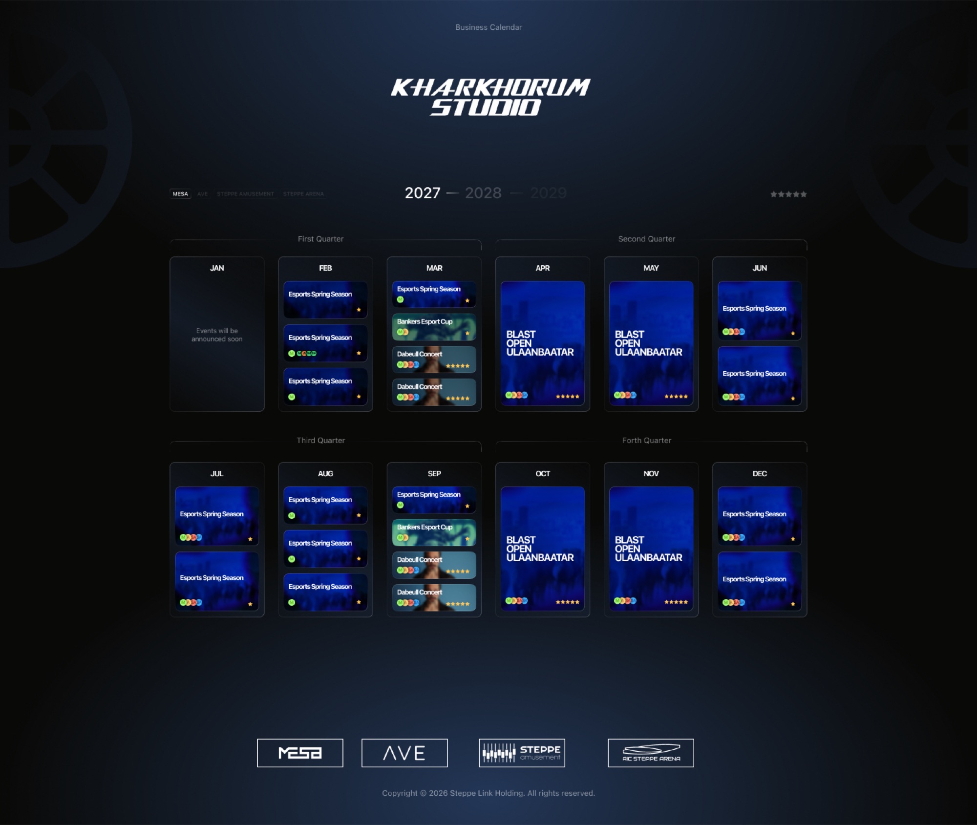 Kharkhorum Studio website: events calendar