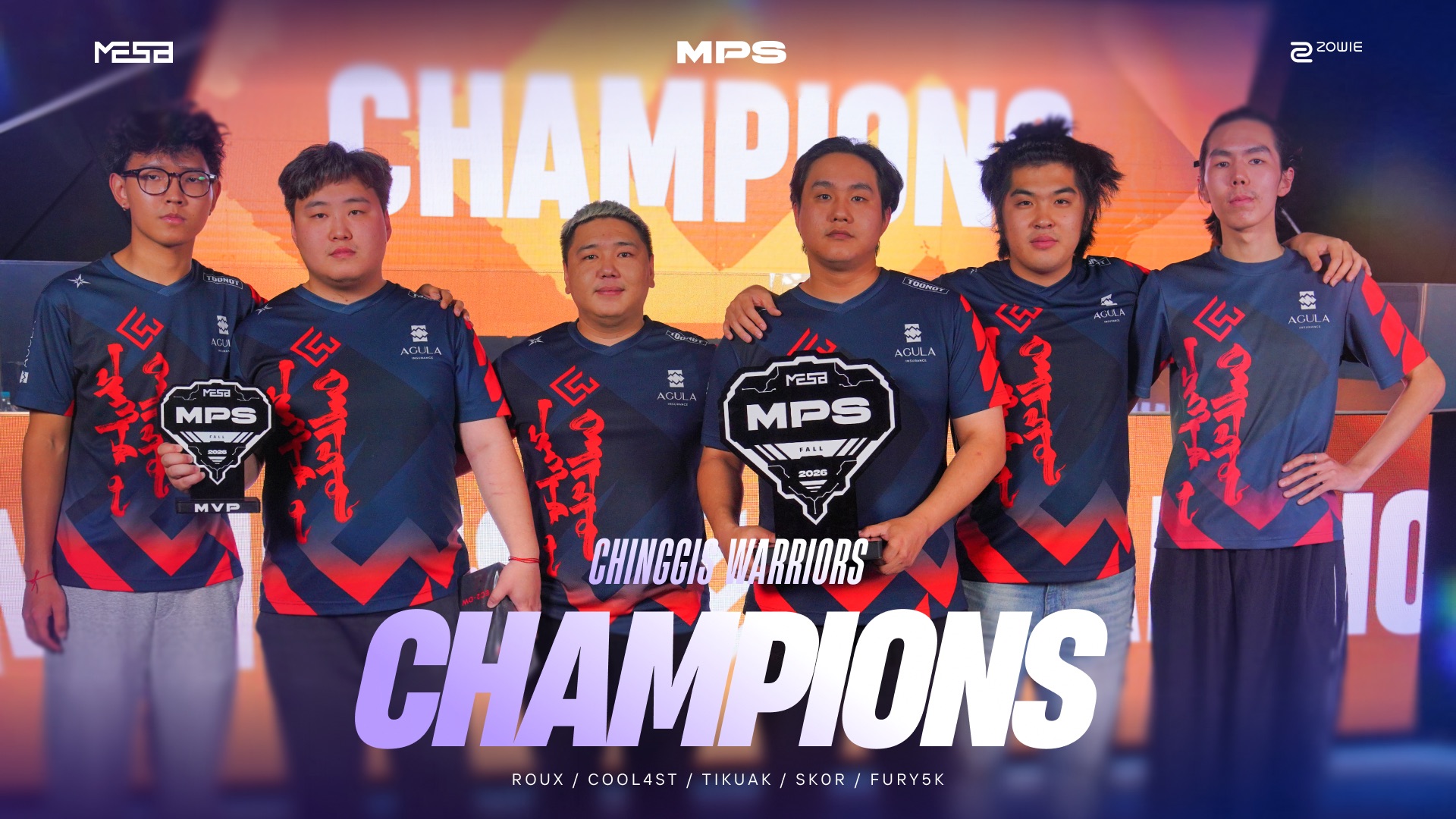 Fall 2026 champions: Chinggis Warriors
