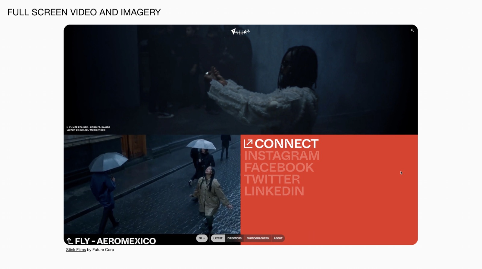 Full-screen video and imagery